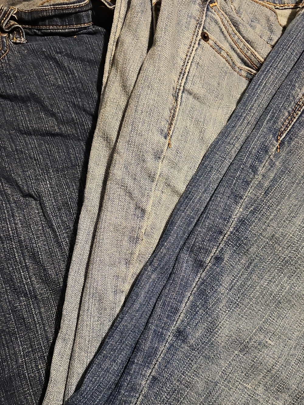 Lot Of 3 Women Size 12 Blue Denim Jeans - Old Navy Diva And Zena Brand.